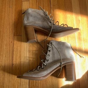 Jeffrey Campbell Cors Taupe Lace-Up Sandal Bootie